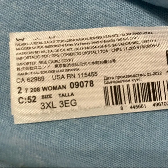 MNG by Mango 3x Light Blue V-Neck Women's Tee - Picture 12 of 14